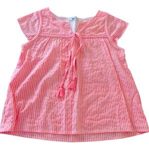 Cotton On girls striped blouse Orange / pink. Fits 10-11